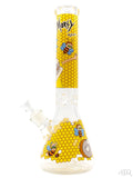 Crystal Glass - Rick And Morty Beaker With Yellow Honeycomb Detail (15")