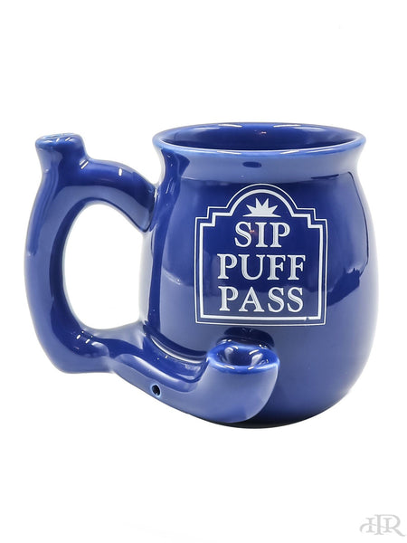 Sip Puff Pass Ceramic Mug Blue