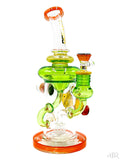 Tattoo Glass - Under The Sea Fish Pendant Recycler Rig (11") Tilt