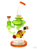 Tattoo Glass - Under The Sea Fish Pendant Recycler Rig (11")