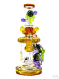 Tattoo Glass - Heavy Beehive Showerhead Perc Rig With Multiple Pendants (10") Front