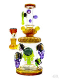 Tattoo Glass - Heavy Beehive Showerhead Perc Rig With Multiple Pendants (10") Left