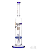 Tsunami Glass - Crater Perc Straight Tube (16") Blue Front