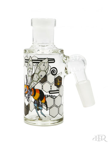 Wormhole Glass - Robo-Bees Dry Ash Catcher (14mm 45°)