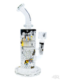 Wormhole Glass - Robotic Bee Fortress Double Tree Perc Flower Tube (12")