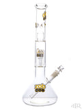 Zob Glass - Mini Beaker with 4-Arm Tree Perc and Splash Guard (14")