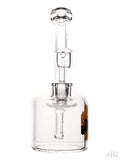 Zob Glass - 75mm Chamber Bubbler with Fixed Downstem (7.5") Orange and Black Front