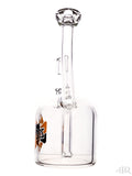 Zob Glass - 75mm Chamber Bubbler with Fixed Downstem (7.5") Orange and Black Back