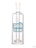 Zob Glass - Flat Disk Perc Ash Catcher 14mm 45 Degree White and Blue