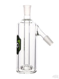 Zob Glass - Flat Disk Perc Ash Catcher 14mm 45 Degree Green and Black Left