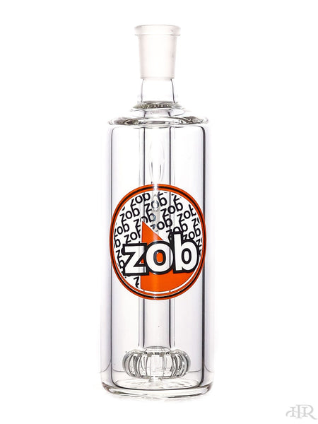 Zob Glass - Flat Disk Perc Ash Catcher 14mm 45 Degree Orange and Black