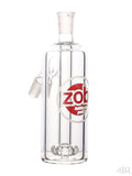 Zob Glass - Flat Disk Perc Ash Catcher 14mm 45 Degree Red and White Tilt