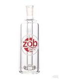 Zob Glass - Flat Disk Perc Ash Catcher 14mm 45 Degree Red and White