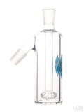 Zob Glass - Flat Disk Perc Ash Catcher 18mm 45 Degree Blue and Orange Right