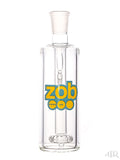 Zob Glass - Flat Disk Perc Ash Catcher 18mm 45 Degree Yellow and Blue