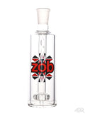 Zob Glass - Flat Disk Perc Ash Catcher 18mm 90 Degree Red and Black