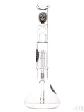 Zob Glass - Mini Beaker with 4-Arm Tree Perc and Splash Guard (14") Black and White Back