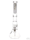 Zob Glass - Beaker with 8-Arm Tree Perc and Splash Guard (18") White and Black