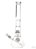 Zob Glass - Beaker with 8-Arm Tree Perc and Splash Guard (18") White and Black Left