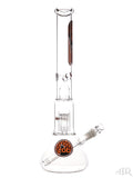 Zob Glass - Beaker with 8-Arm Tree Perc and Splash Guard (18") Orange and Black Right