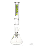 Zob Glass - 50mm Beaker with UFO Perc and Splash Guard (18") Green and Black