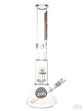 Zob Glass - 50mm Beaker with UFO Perc and Splash Guard (18") Orange and Blue Right