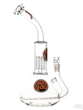 Zob Glass - Beaker Wubbler with Stemless Inline Diffuser and 8-Arm Tree Perc Orange Circular Label