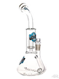 Zob Glass - Wubbler Beaker with Stemless Inline Diffuser and UFO Perc Blue Label Alternate Angle