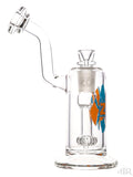 Zob Glass - Princess Wubbler with Small Flat Disc Perc Orange and Blue Right