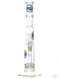 Zob Glass - Stemless Straight Tube with Zobello Diffuser and 8-Arm Tree Perc (18") Blue and Black Front