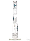 Zob Glass - Stemless Straight Tube with Zobello Diffuser and 8-Arm Tree Perc (18") Blue and Black Back