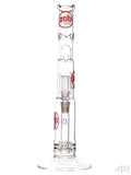 Zob Glass - Stemless Straight Tube with Zobello Diffuser and 8-Arm Tree Perc (18") Red and White Front
