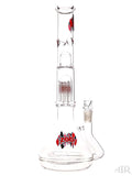 Zob Glass - Stemless Beaker with Zobello Diffuser and 8-Arm Tree Perc (15") Red and Black