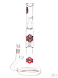 Zob Glass - Stemless Beaker with Zobello Diffuser and 8-Arm Tree Perc (15") Black and Red Left