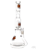 Zob Glass - Stemless Beaker with Zobello Diffuser and UFO Perc (15") Orange and Black