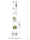 Zob Glass - Stemless Straight Tube with Zobello Diffuser and UFO Perc (18") Black and Green