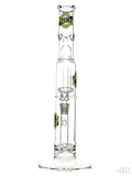 Zob Glass - Stemless Straight Tube with Zobello Diffuser and UFO Perc (18") Black and Green Front