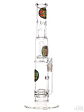 Zob Glass - Stemless Straight Tube with Zobello Diffuser and UFO Perc (18") Rasta Tilt