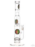 Zob Glass - Stemless Straight Tube with Zobello Diffuser and UFO Perc (18") Rasta Right