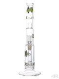Zob Glass - Stemless Straight Tube with Zobello Diffuser and 8-Arm Tree Perc (18") Green and Black Front