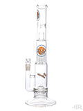 Zob Glass - Stemless Straight Tube with Zobello Diffuser and 8-Arm Tree Perc (18") Orange and Blue